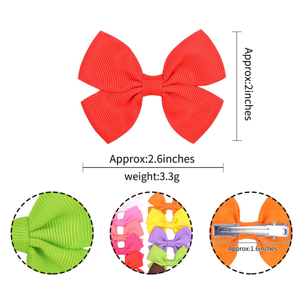 VNEWSCHI Baby Girls Hair Clips - 20 Pcs Mini Bows & Alligator Clips - Multicolor - Unisex - Size: 1.97 Inch/5CM - Pack of 1 - Image 4