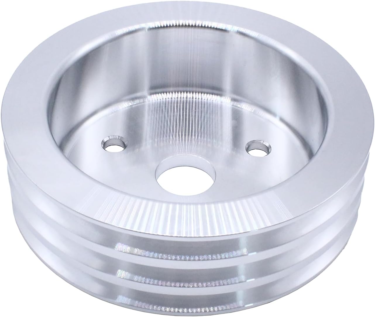 SWP Short Water Pump Triple-Groove Crankshaft Pulley For Chevy SBC 283-350 Billet Aluminum