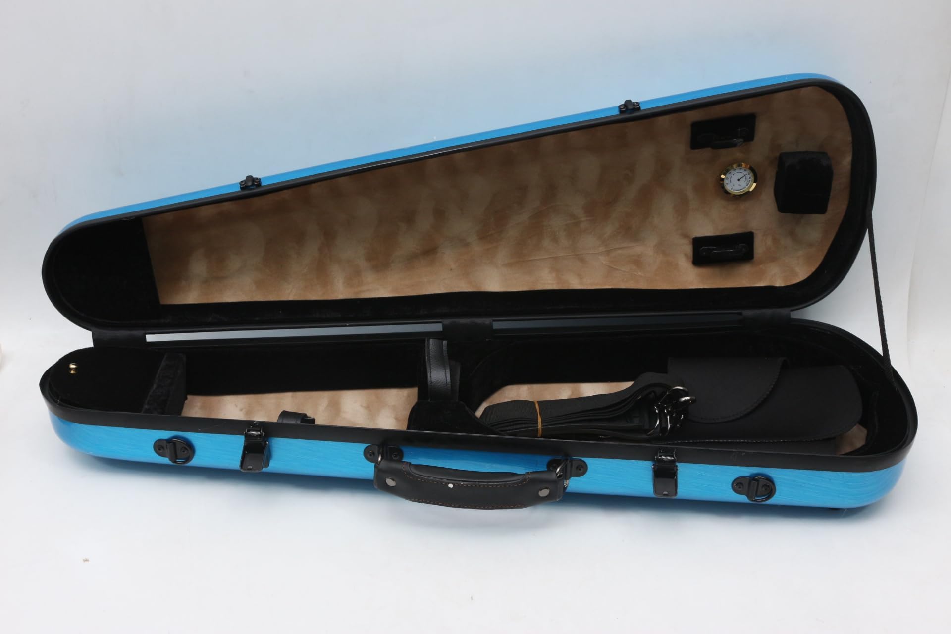 Vetimobato Violin Case 4/4 Full Size Strong light Hard Shell Violin Case with Back Strap & 2 Bow holder & accessory pocket Violin Box ca. 1.9kg (Blue)