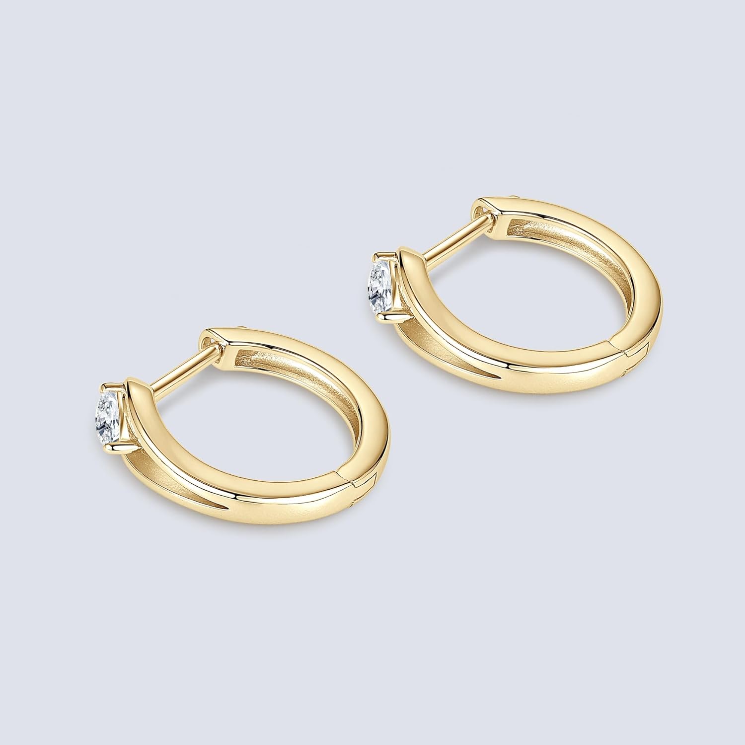 Pear Moissanite Hoop Earrings, 0.6cttw D Color 3x4mm Pear Cut Moissanite 925 Sterling Silver Round Earrings for Women Wedding Birthday Christmas Jewerly Gifts - Image 4