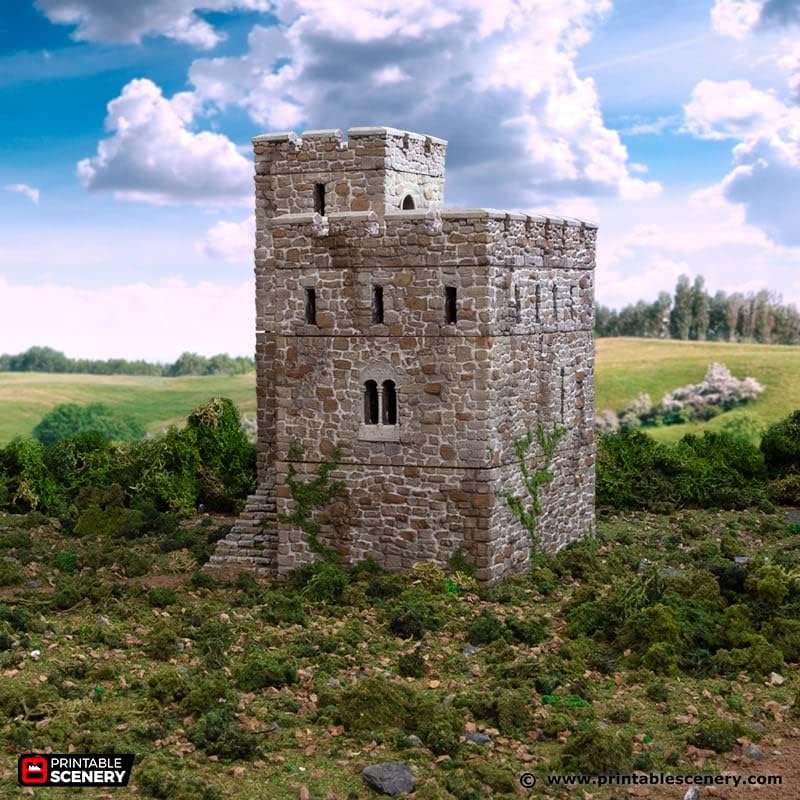 Norman Stone Fort DND Terrain for Dungeons and Dragons Terrain, D&D, Pathfinder, Warhammer 40k, Miniatures, D and D, Dungeons and Dragons Gifts, Dungeon Master