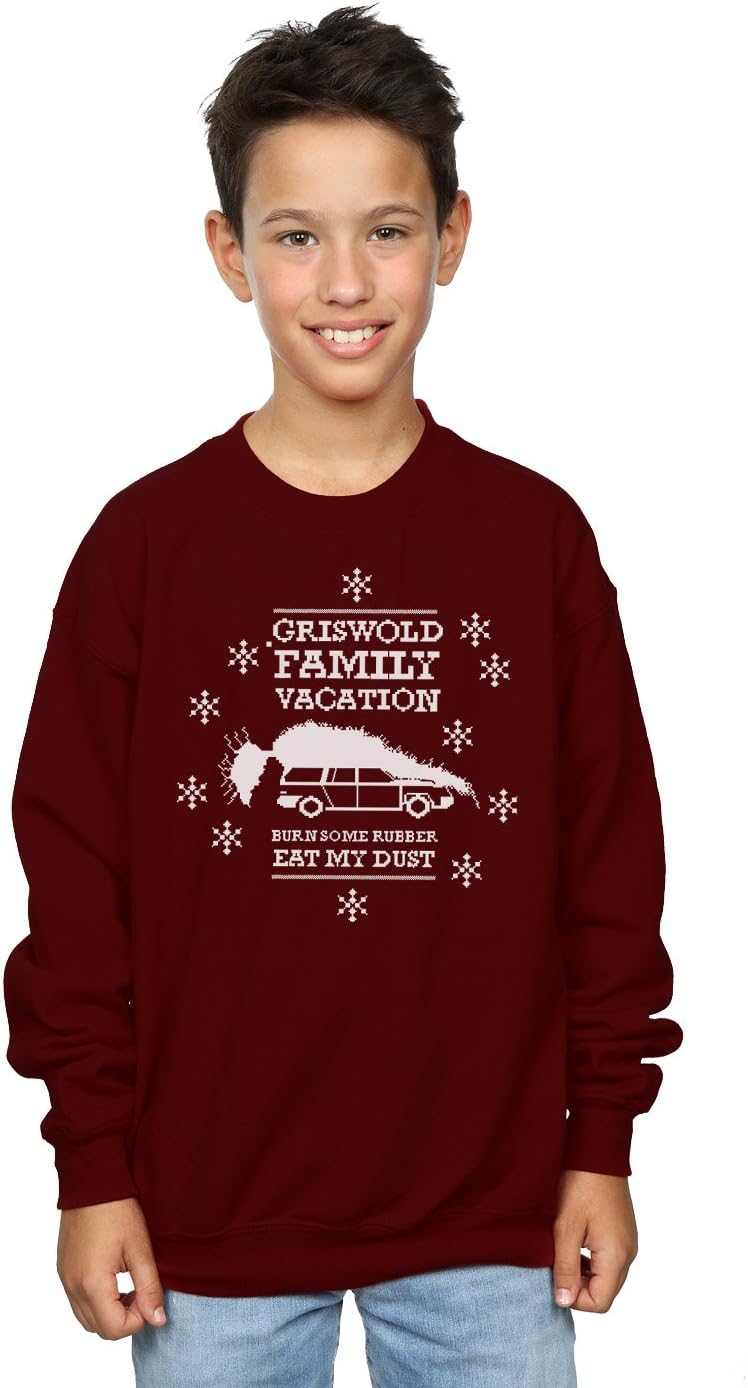 National Lampoon's Christmas Vacation Boys Eat My Dust Sweatshirt 7-8 Years Burgundy