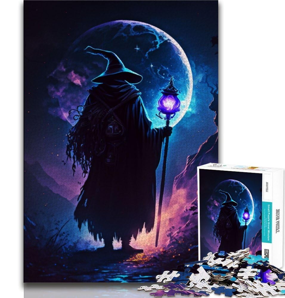 Jigsaw Puzzles for Teenagers 1000 Dark Mage 1000 Piece Puzzle,Stress Reliever Staycation Kill Time Wishlist with Santa Claus 38x26cm