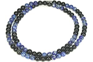 | Handmade Lapis Lazuli Crystal Necklace - Genuine Gemstone Healing Mala |...