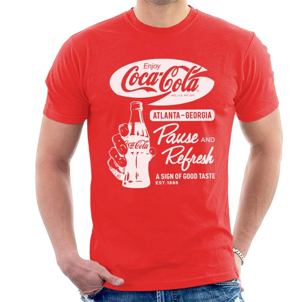Coca Cola Pause and Refresh Retro Men's T-Shirt Red