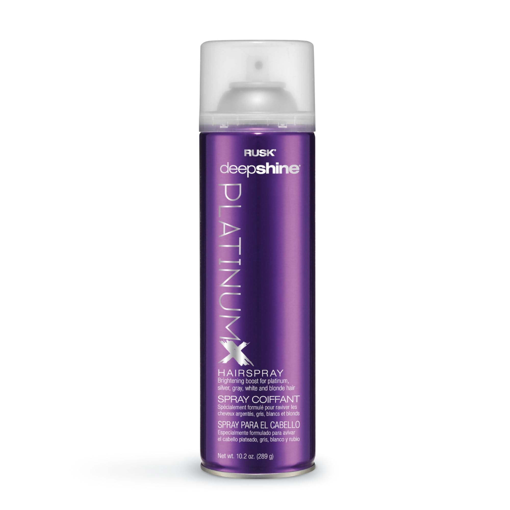 RUSK Deepshine PlatinumX Hairspray, Fast-Drying Finishing Spray, All-Day Humidity Resistance Provides Strong Hold, Shape, and Body for a Shiny Look, 10.2 oz