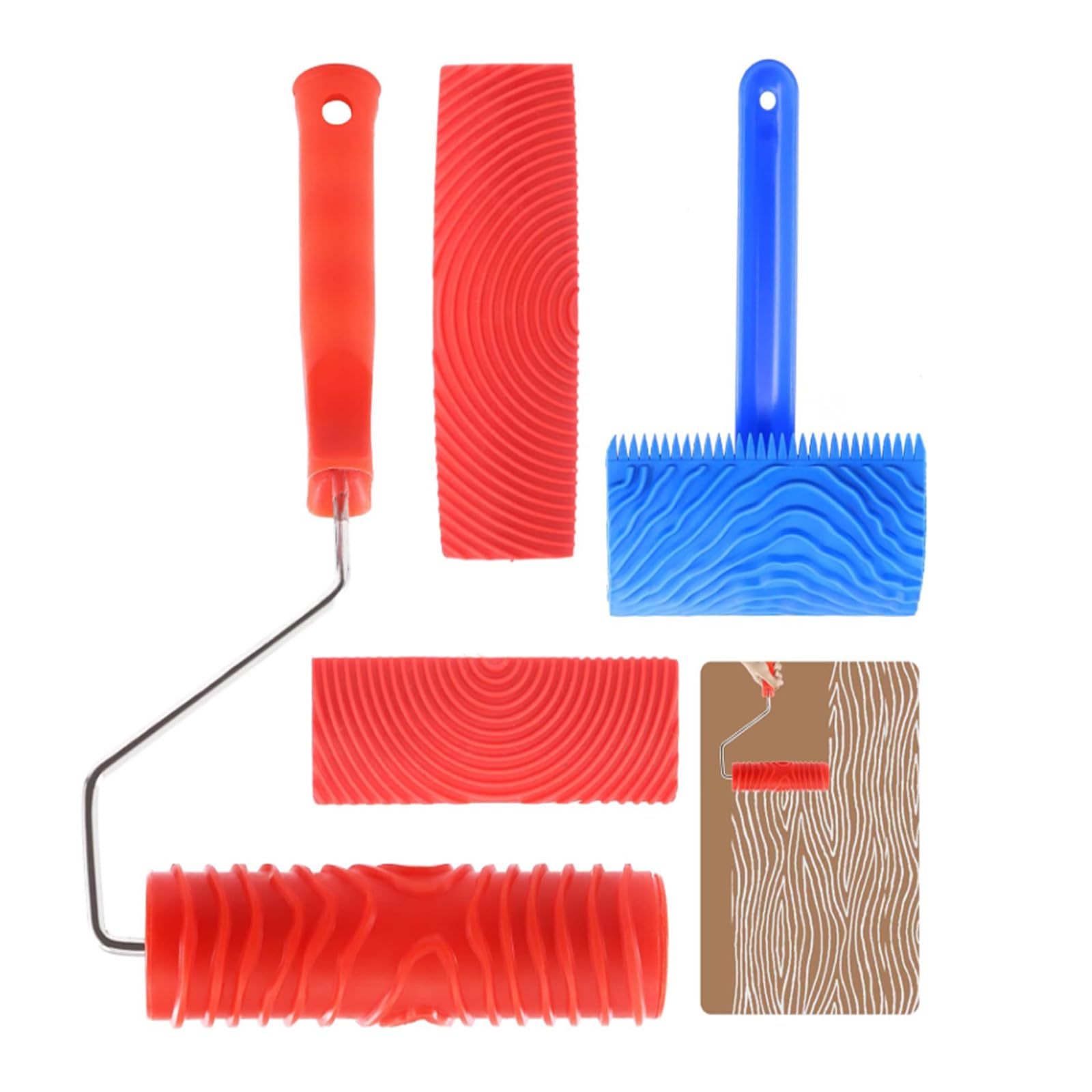 User Friendly Wood Grains Paint Roller Wall Painting Tool for Artistic Wall Designs and Professional Surfaces Coating User Friendly Paint Roller