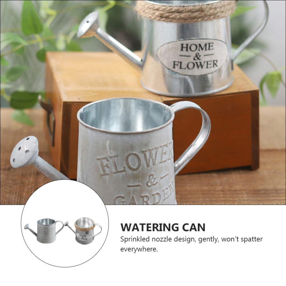 Cabilock Iron Watering Can Large Capacity Decorative Flower Pot Rustic Home Decor for Plants