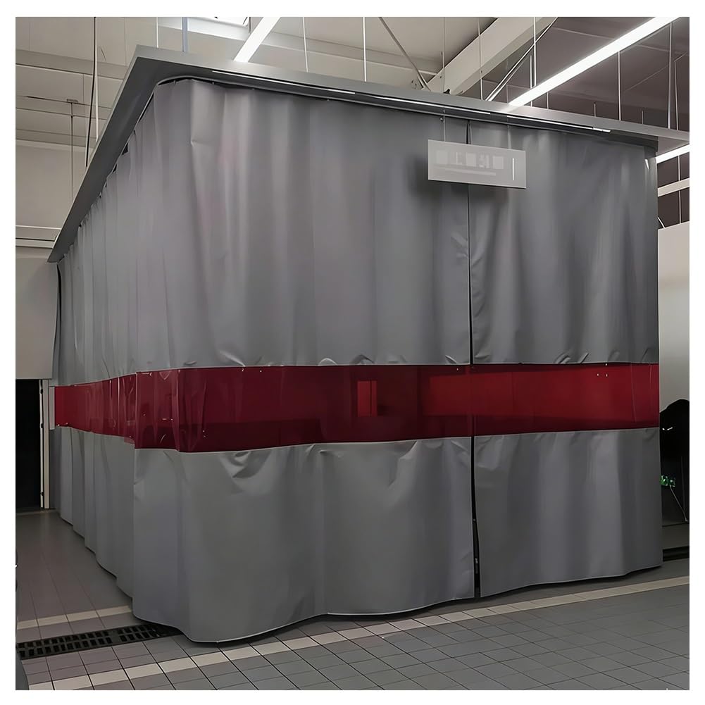 GJMSSMY 1 Pack Welding Curtain with Red Viewing Window, Heavy Duty Flame Retardant Welding Blankets, Industrial Divider Screens for Workshop Cutter, Silicone Coated(3x3m/9.8x9.8ft)