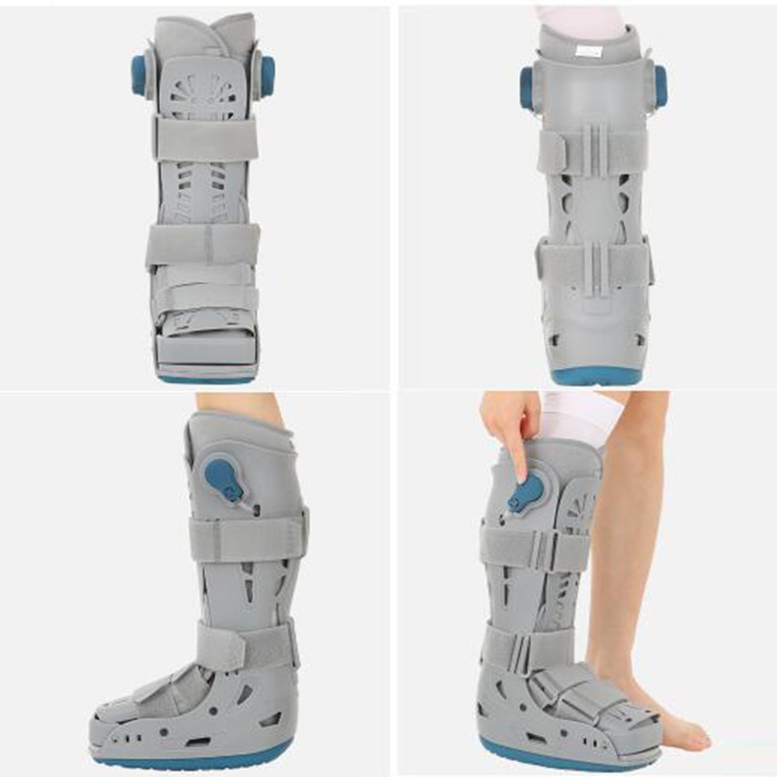 SFKLYU Férula Nocturna para Fascitis Plantar, Bota Inflable para Caminar, Inmovilizador Ortopédico para Dormir en Caso de Esguinces de Tobillo O Pie, Bota para Fracturas,Right,L