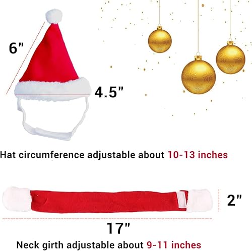 Miniatura 3 de Traje de ropa de Navidad para mascotas, accesorio ajustable de Navidad para gatos, ropa de perro y gato para Navidad, color rojo