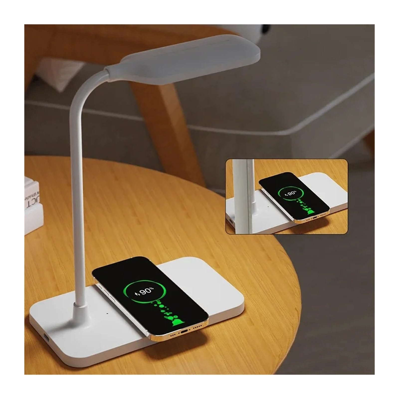 Lampada da scrivania a LED con caricabatterie wireless e presa USB