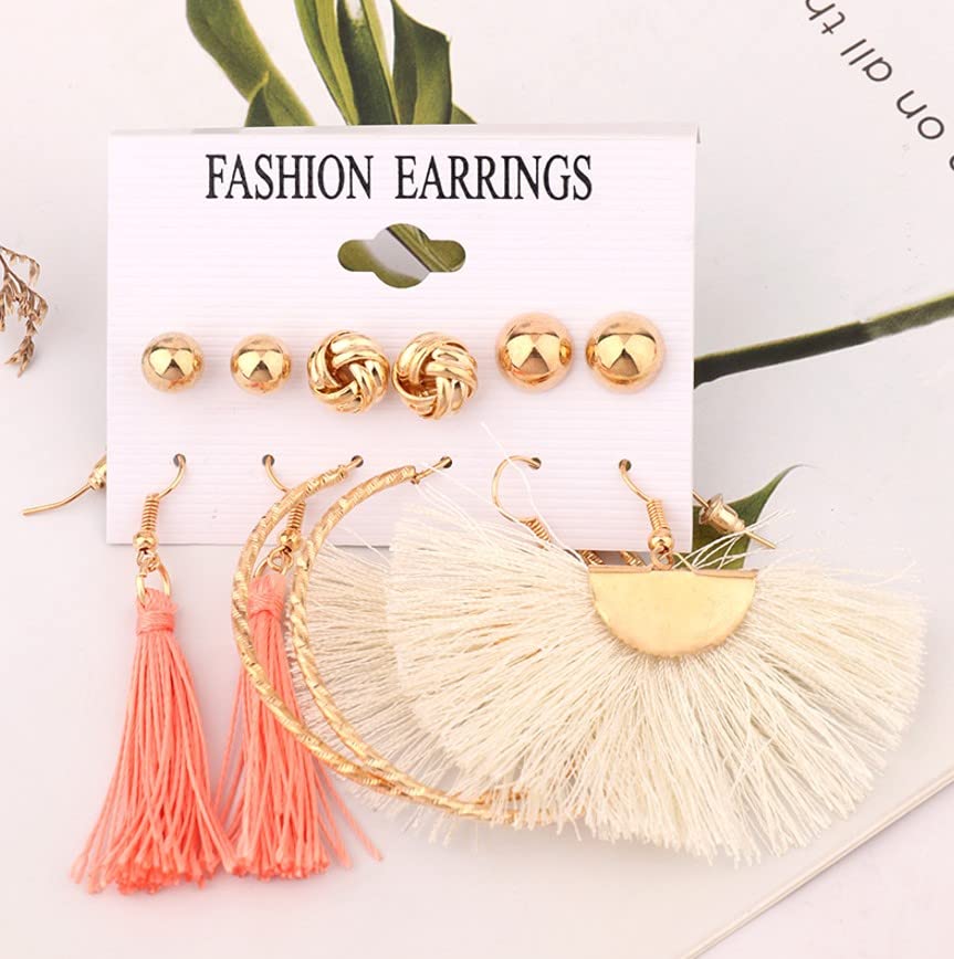 Image of ANNACREATIONS Stylish combo of pearl stud hoop earrings set for Women Girls