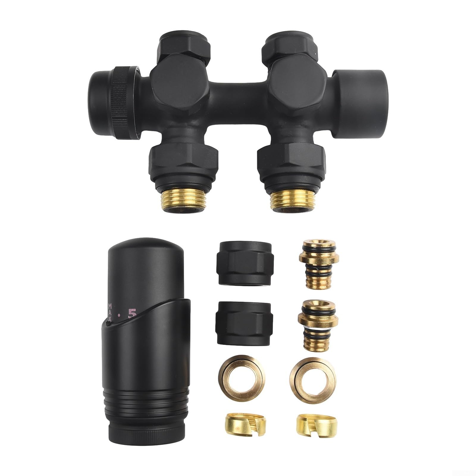 Innovativo per Il Riscaldamento del Bagno Valvola termostatica Regolabile Compatibile con Vari Modelli di portasciugamani (Nero) (Nero)