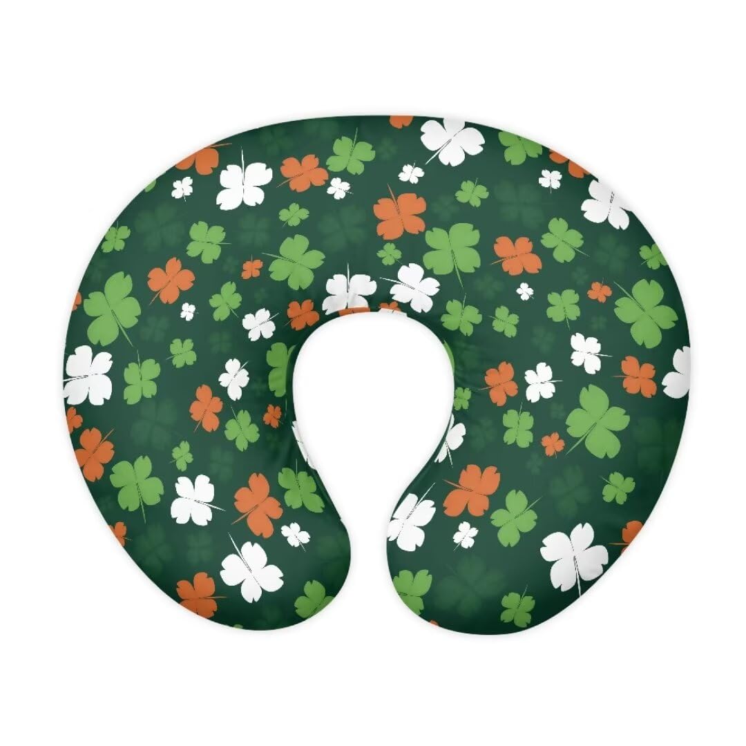 Jeiento Irish Flag Design Nursing Pillow Covers Ultra Soft Breastfeeding Pillow Slipcover Three-colour Leaf Feeding Pillow Covers St. Patrick's Day for Irish