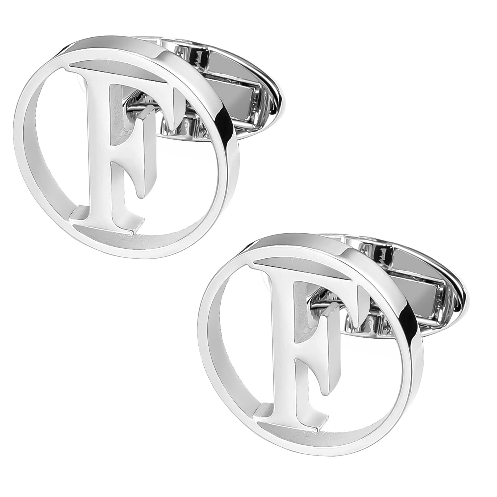 GWD Cufflinks for Men Classic Tuxedo Shirt Wedding Cuff Links Personalized Initials A-Z Gift