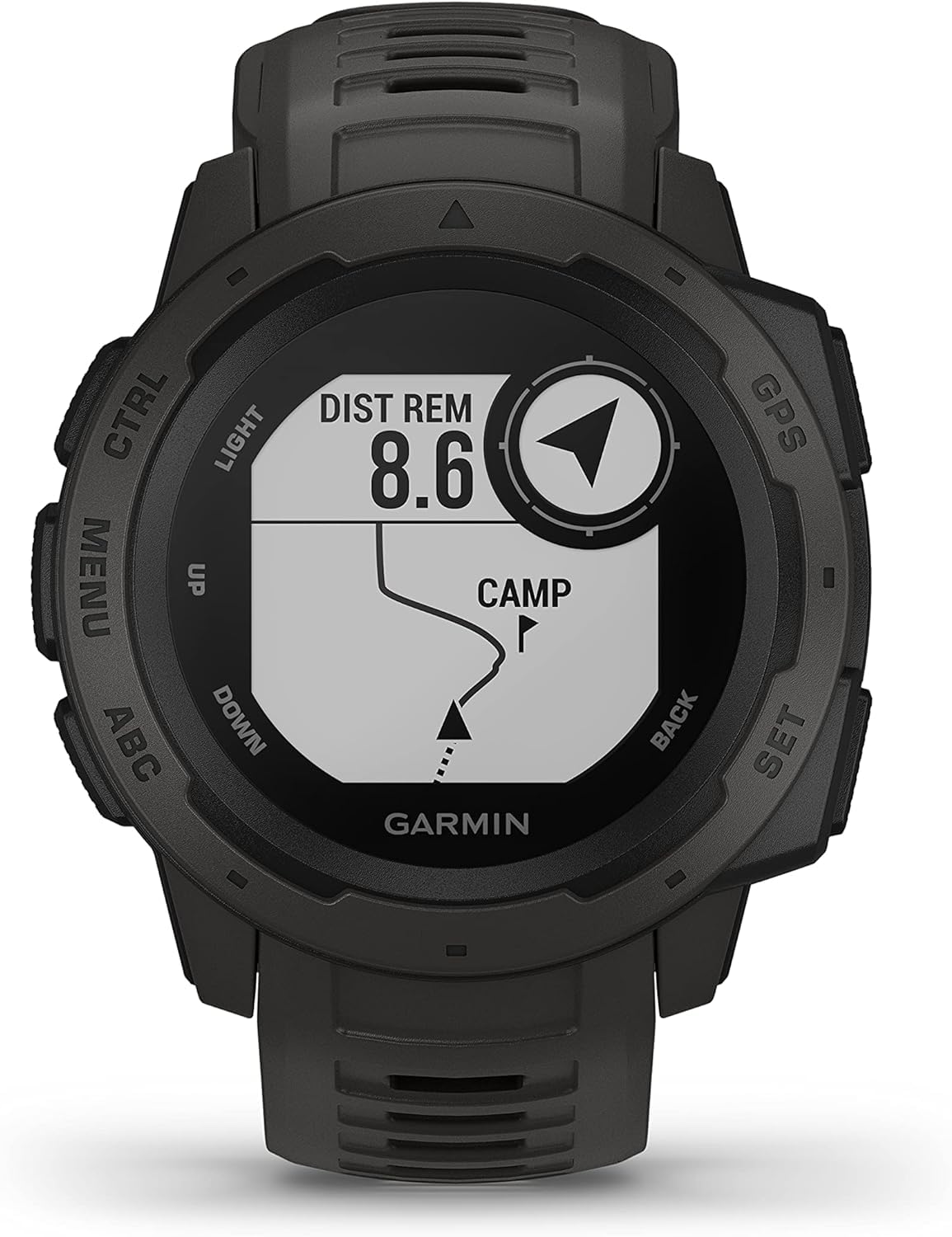 Garmin Instinct, Reloj Inteligente con GPS Resistente al Agua, Funciones Deportivas y notificaciones del Smartphone, Grafito (Reacondicionado)