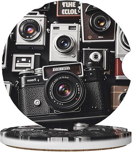 Paquete de 2 posavasos de automóvil absorbentes de cerámica para portavasos de automóvil, tapete antideslizante universal con muesca de dedo,