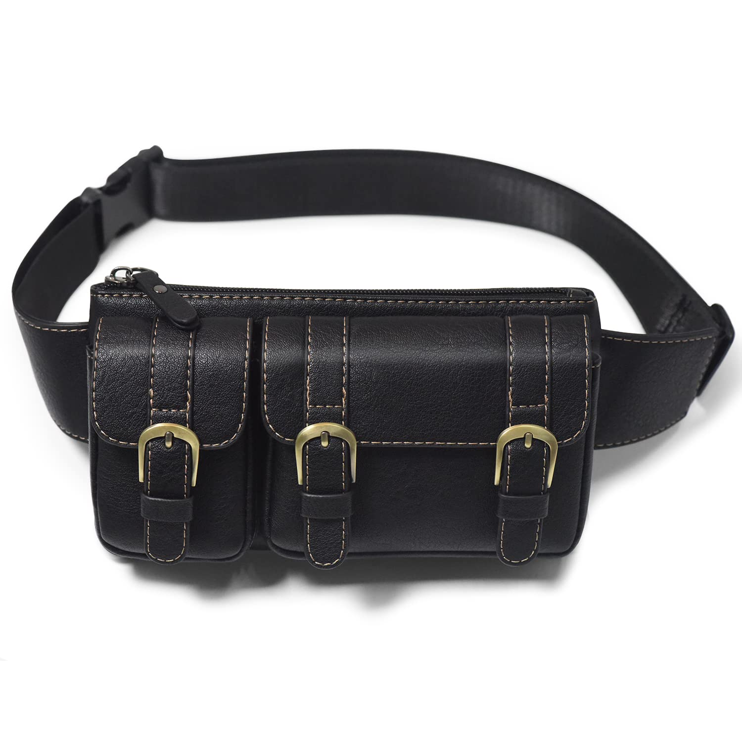 QAZWSXE Cotton Fanny Pack for Women and Leather Waist Pack