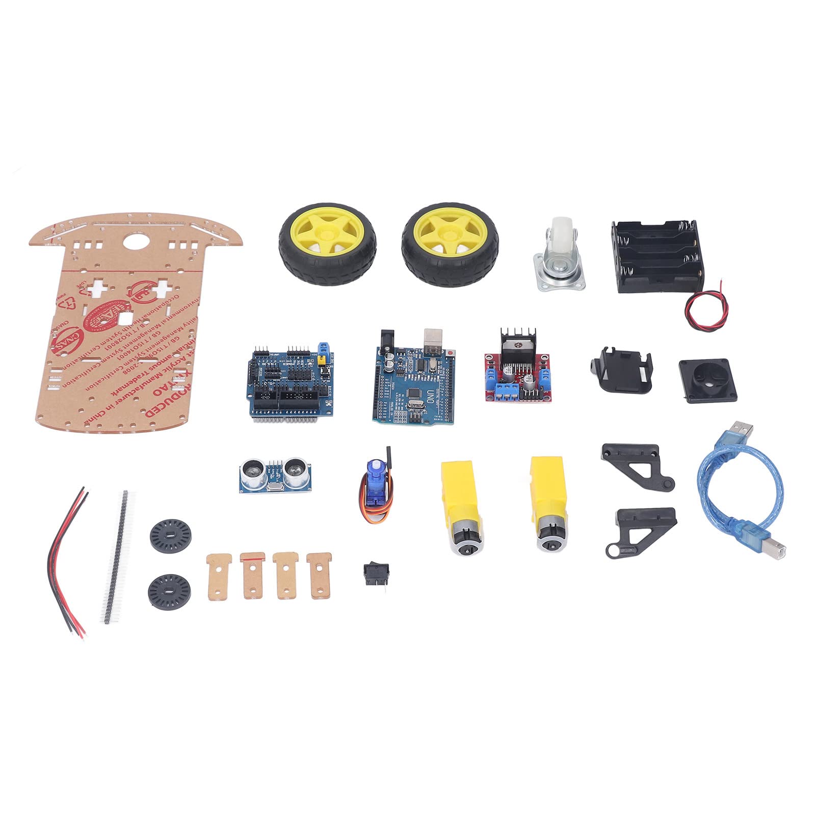 DIY Robot Smart Car Châssis Kit DIY Programmable Development Board 2WD Ultrasonic avec Motor MCU