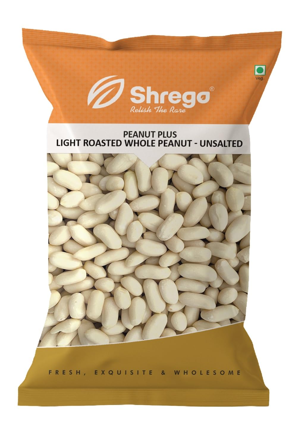 SHREGO Peanut Plus Light Roasted Whole Peanuts Unsalted, Snack and Namkeen (1x750g Vacuum Packed) (750 gm)