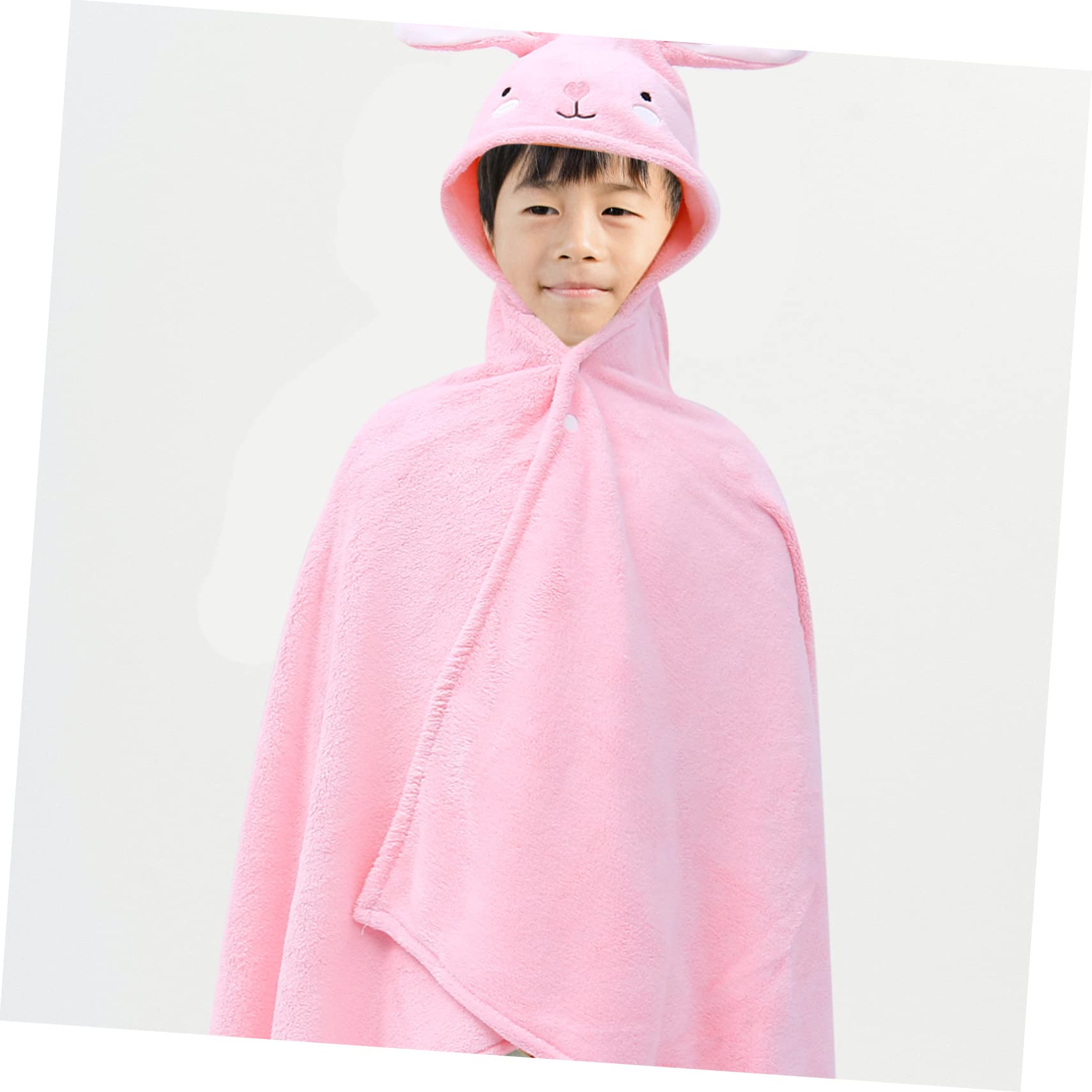 1 Pieza Toalla de Baño con Capucha para Diseño de y Absorbente para Bebés y Pequeños Color Rosa con Conejo