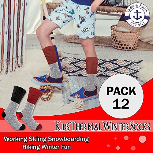 Yacht & Smith Kids Thermal Winter Socks, Cotton, Boys Girls Winter Crew Socks2