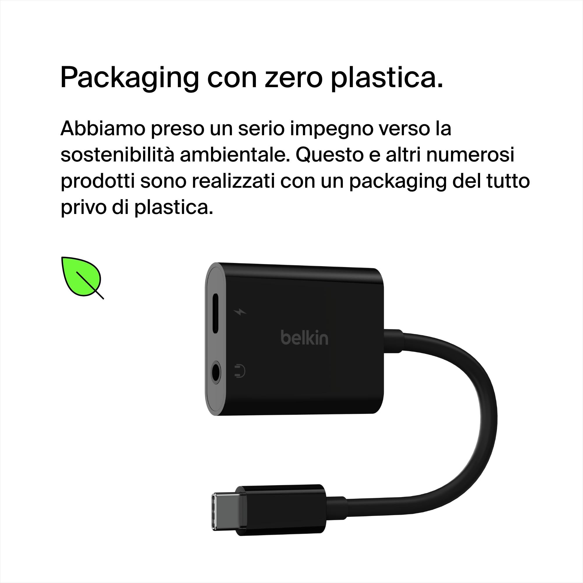 Belkin RockStar Adattatore Audio da 3.5 mm + Ricarica USB-C, Convertitore Audio USB-C Compatibile con iPad Pro 12.9'', 11, Galaxy, Pixel, OnePlus e Altri