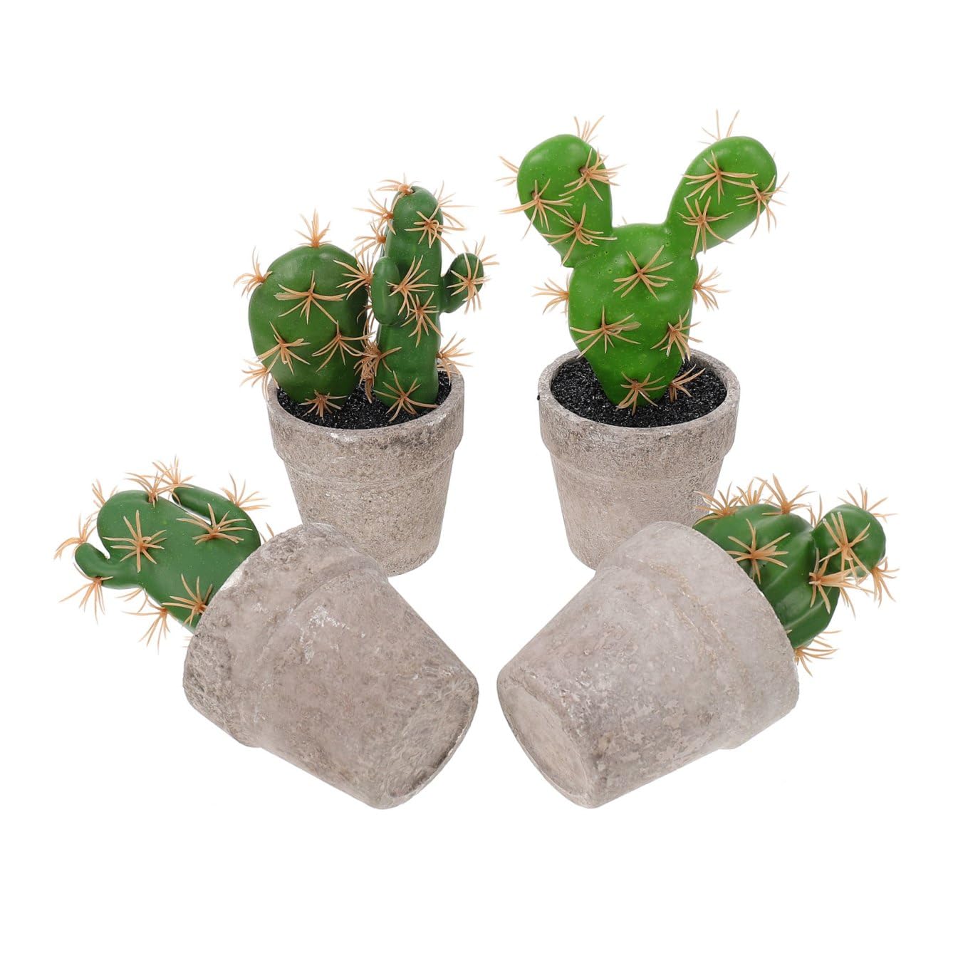 jojofuny Set 4 Pezzi Piante Grasse Finte in Plastica e Polpa, Decorazione per Ufficio e Soggiorno Aspetto Naturale e Facile Cura