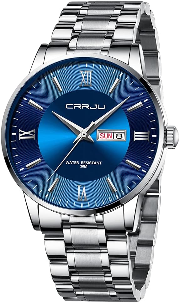 Men's Fashion Luxury Stainless Steel Watches for Men Business Auto Date Chronograph Analog Quartz Wristwatches