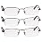 TruVision Readers 3 Pk - Silver Metal Frames and Clear Acrylic Lenses 3.25