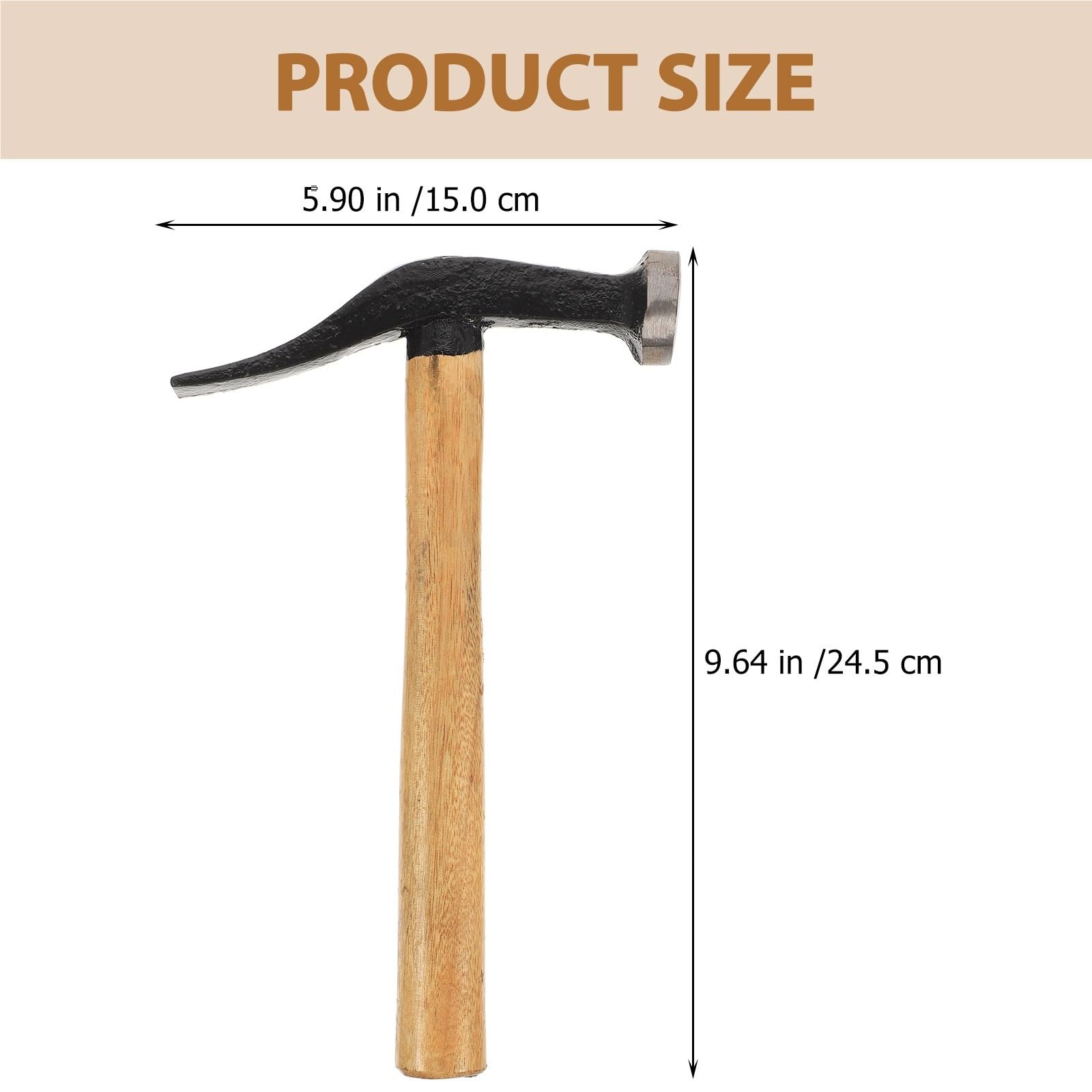 Martello da carpentiere Strumento di riparazione manuale multiuso for suola scarpa Manico in legno Lavoro domestico fai te
