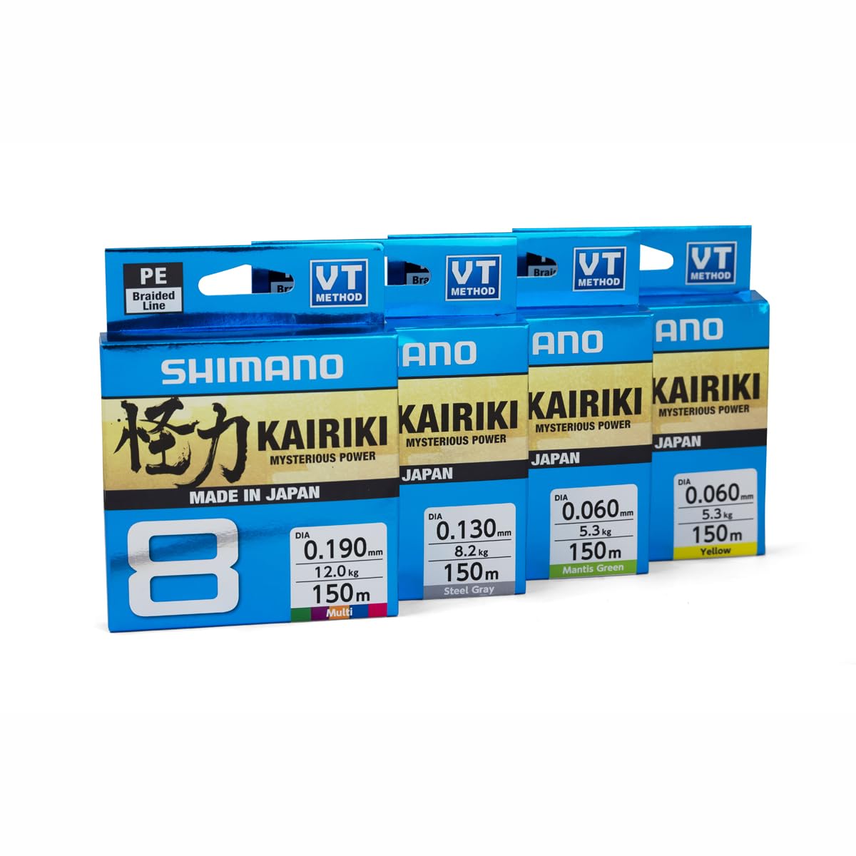 Shimano Kairiki 8, 300 Meter, Multicolor, 0.420mm/46.7kg, 8fach Geflochtene Angelschnur, 59WPLA68R2B