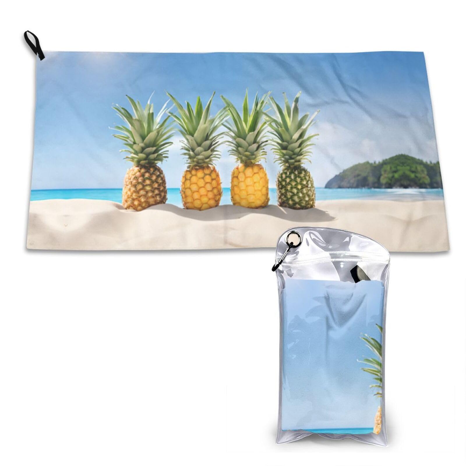 WXWJSHMGC Beach Pineapples Print Cooling Towel, Gym Towel,Cooling Towels For Neck, Soft Breathable Travel Cool Towel,Sports Towels For Gym,Camping
