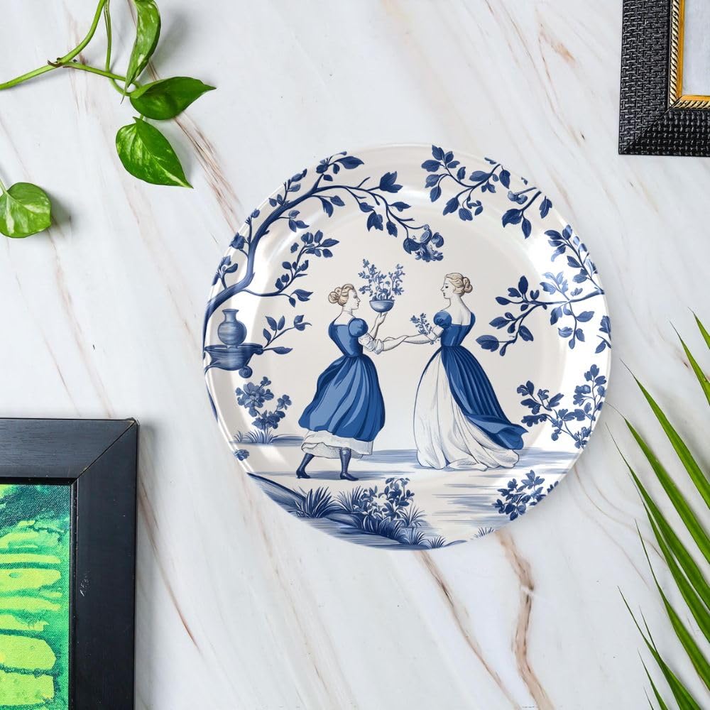 Vintage Blue & White Wall Plate - Pastoral Decor -1