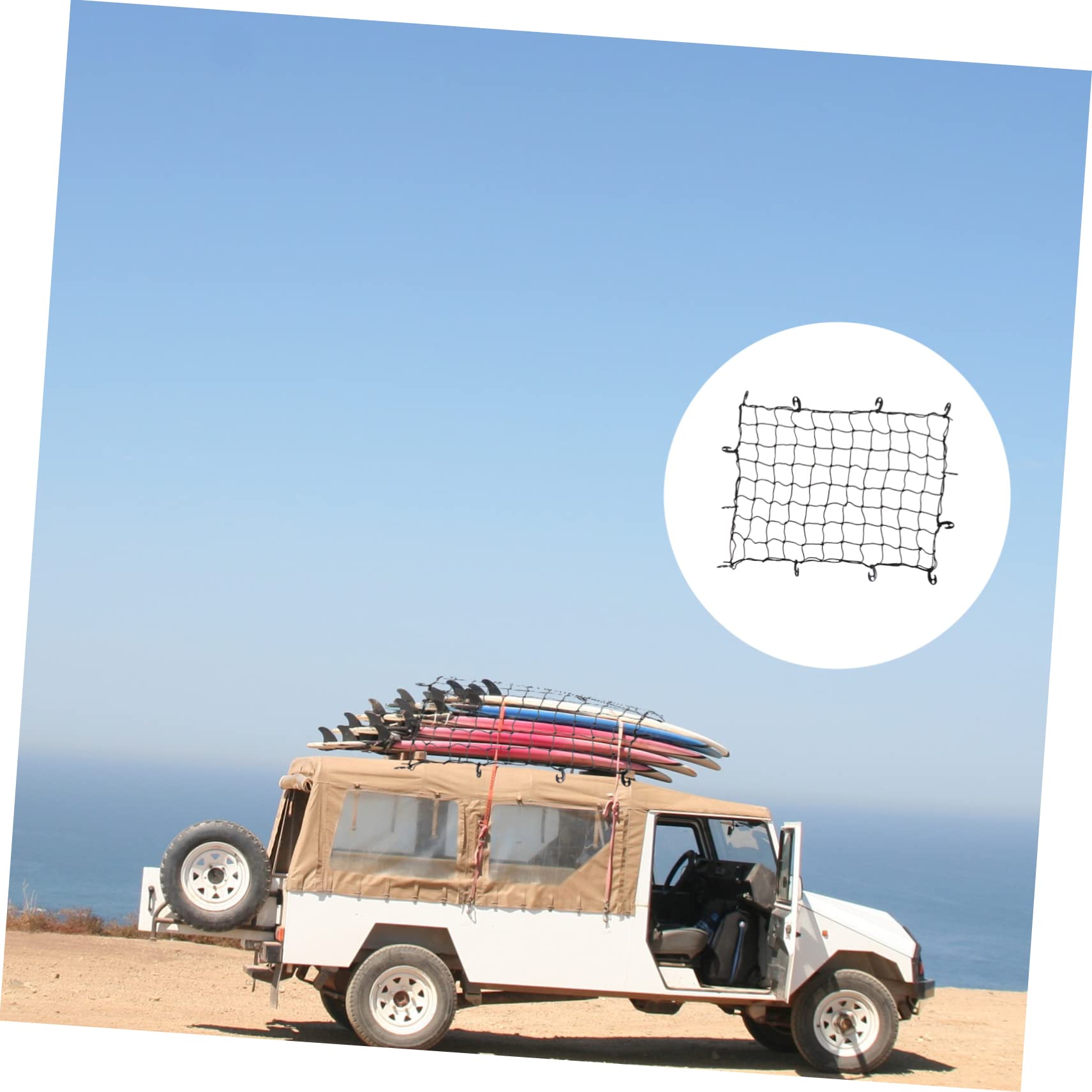 MAGICLULU Rangement Caoutchouc pour Filet en Voiture et Coffre Élastique de Noir 120x90cm Organiseur Robuste pour Bagages sur Porte-Bagages de Toit Remorques