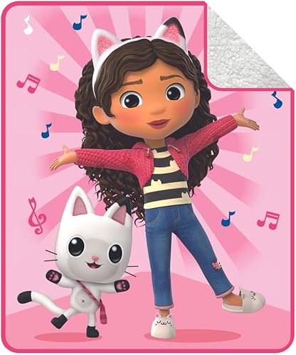 Franco DreamWorks Gabby's Dollhouse - Manta de sherpa de felpa suave para niños, 50 x 60 pulgadas, (producto oficial)