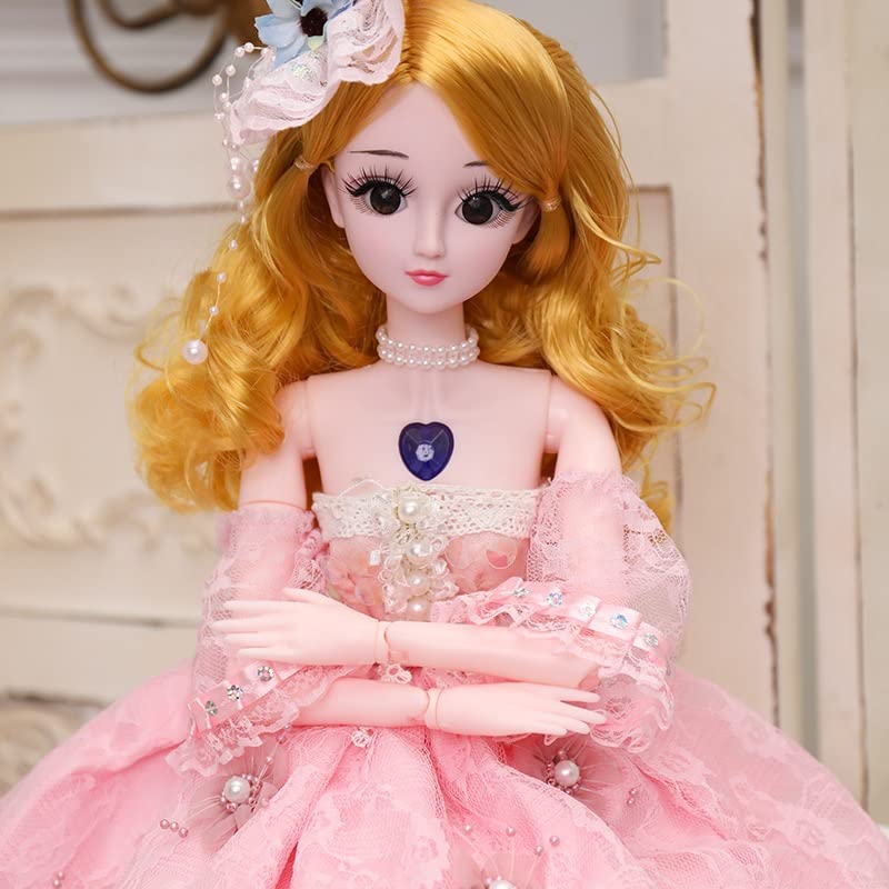 Fashion Princess Dolls for Girls，Large Premium Princess Toy Dolls for Dollhouse with Tiaras, Hair, Accessories,Doll Toy for Kids Ages 3 and Up 60CM (Doll Style K)