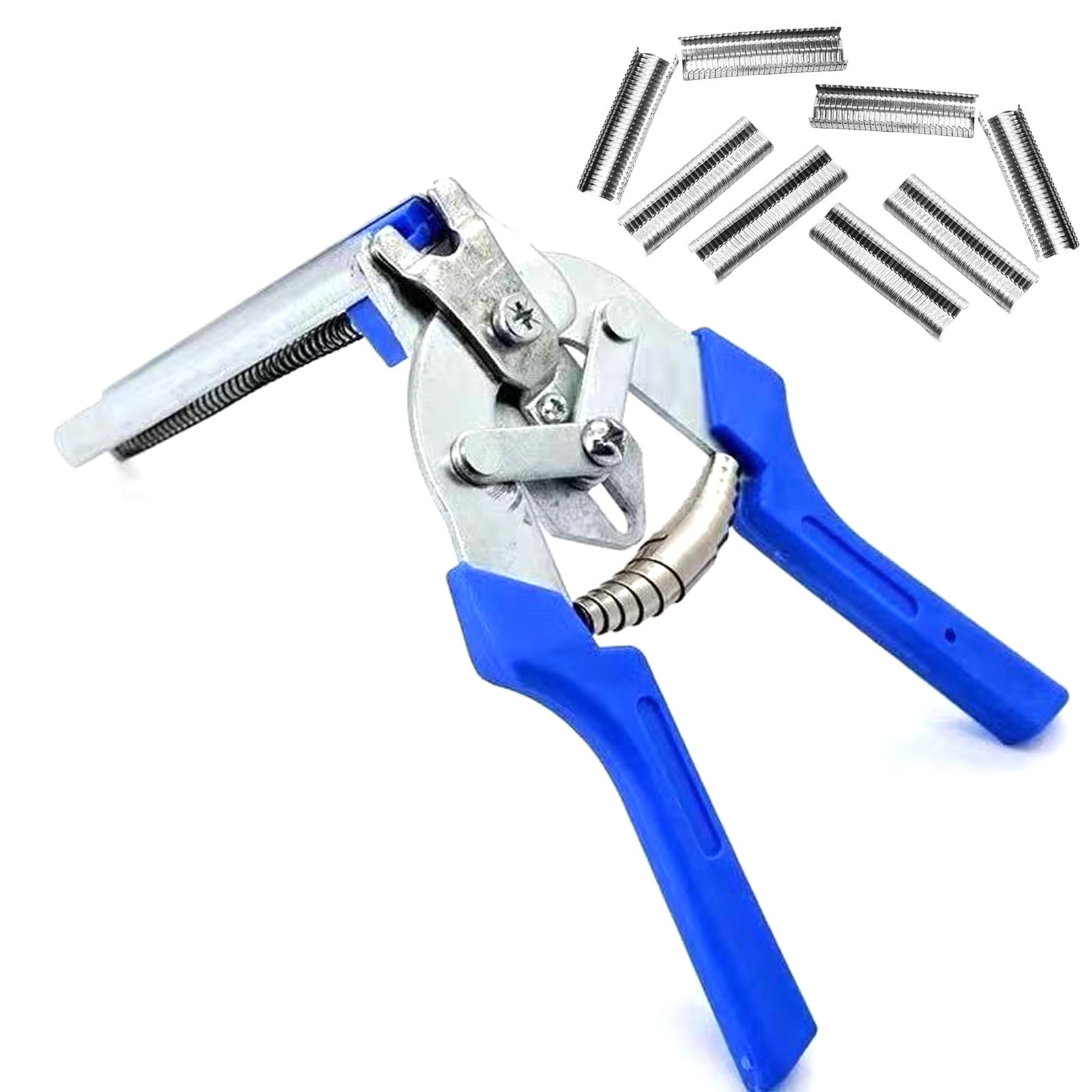 Apglsxy 600Pcs M Clips Bundled Wire Fence Tool Kits High Strength Steel Cage Binding Pliers For Pet Enclosures & Poultry Cages Wire Fastener Pliers Set