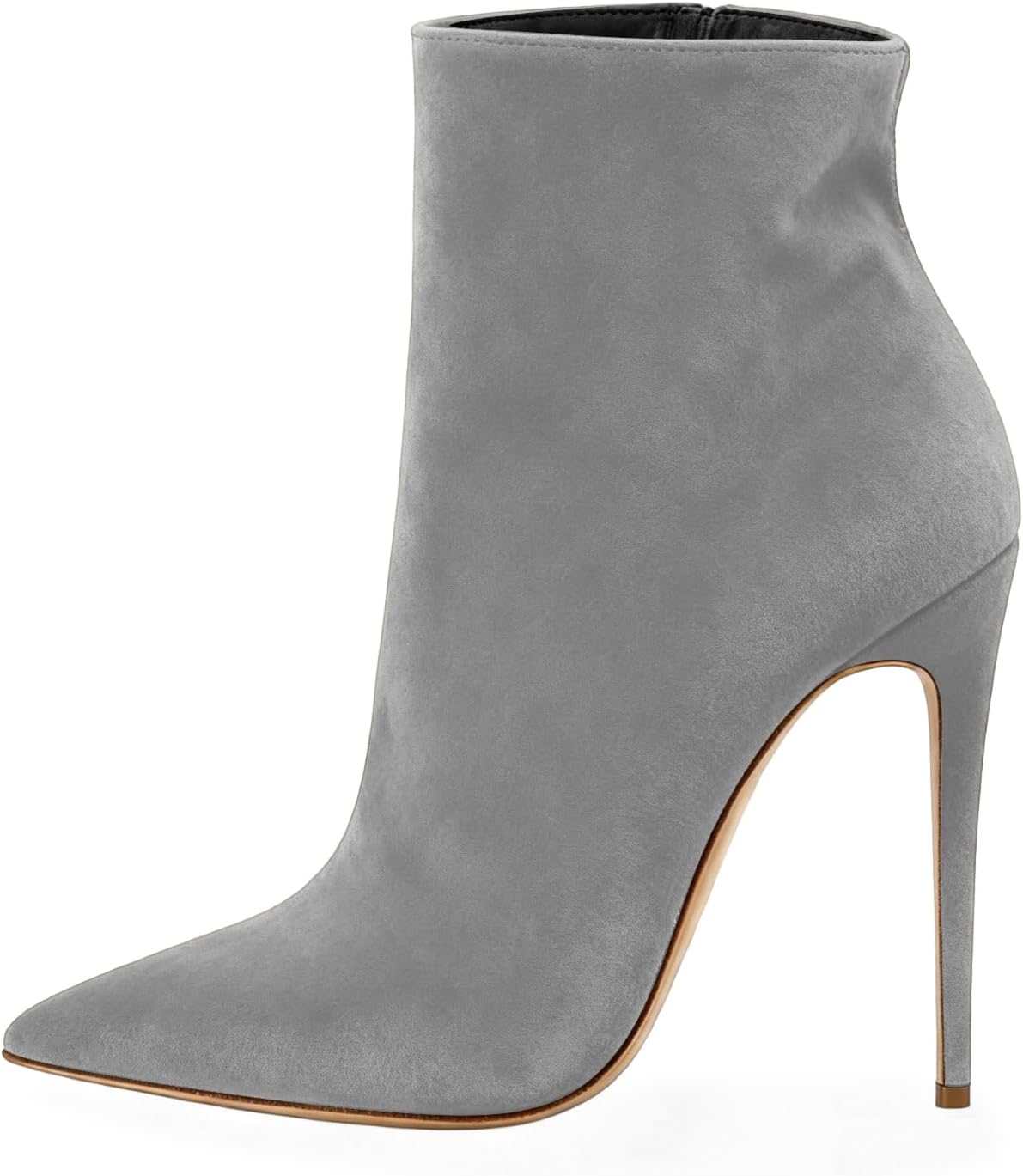 SAMMITOP Women's Pointed Toe Side Zip Ankle Boots Stiletto High Heel Winter Short Boots