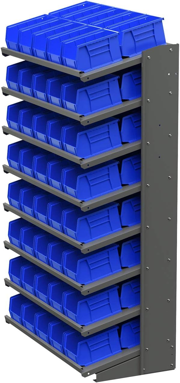 Akro-Mils 30237 AkroBins Plastic Storage Bins, Space-Saving Stackable Bins for Garage, Pantry, Craft Organization, 23,5 cm x 15,2 cm x 12,7 cm, Blue, 12-Pack