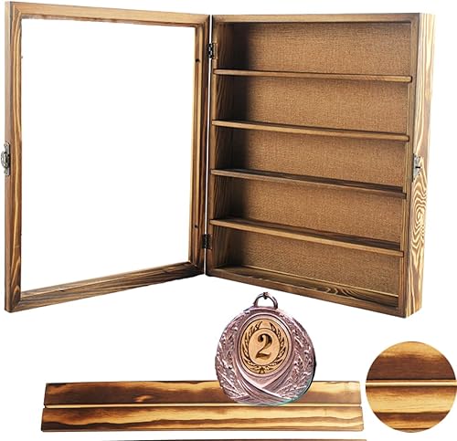 Miniatura 1 de Marco de caja de sombra de 14 x 17 pulgadas con estantes, vitrinas de sombra profunda con 4 estantes móviles, diario de trabajo de sombra y caja de