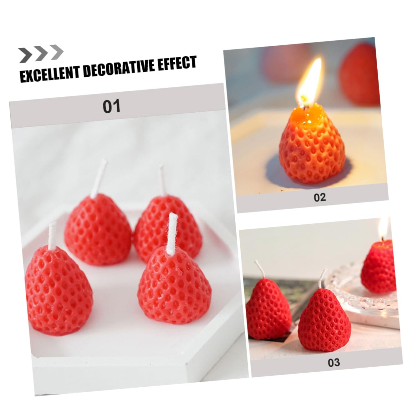 PACKOVE 9pezzi Candele Alimentari Forma Candela Alimentare Alla Decorazioni Per Casa Alla Candele Per Feste