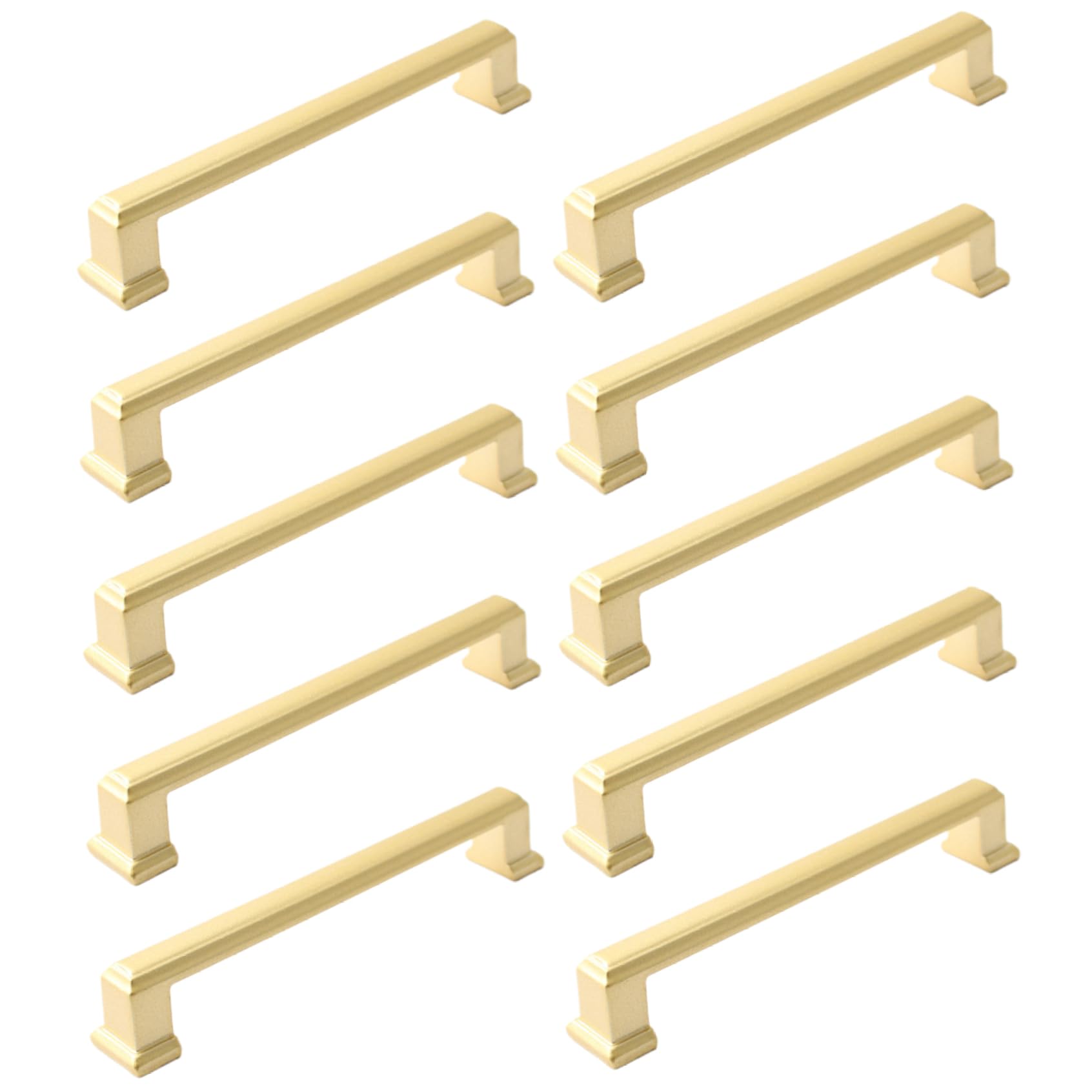 Gold Handles for Cabinets 10Pcs 5in Brushed Gold Drawer Pulls Modern Cabinet Handles with Screws for Kitchen Cupboards Bathroom Furniture Hardware