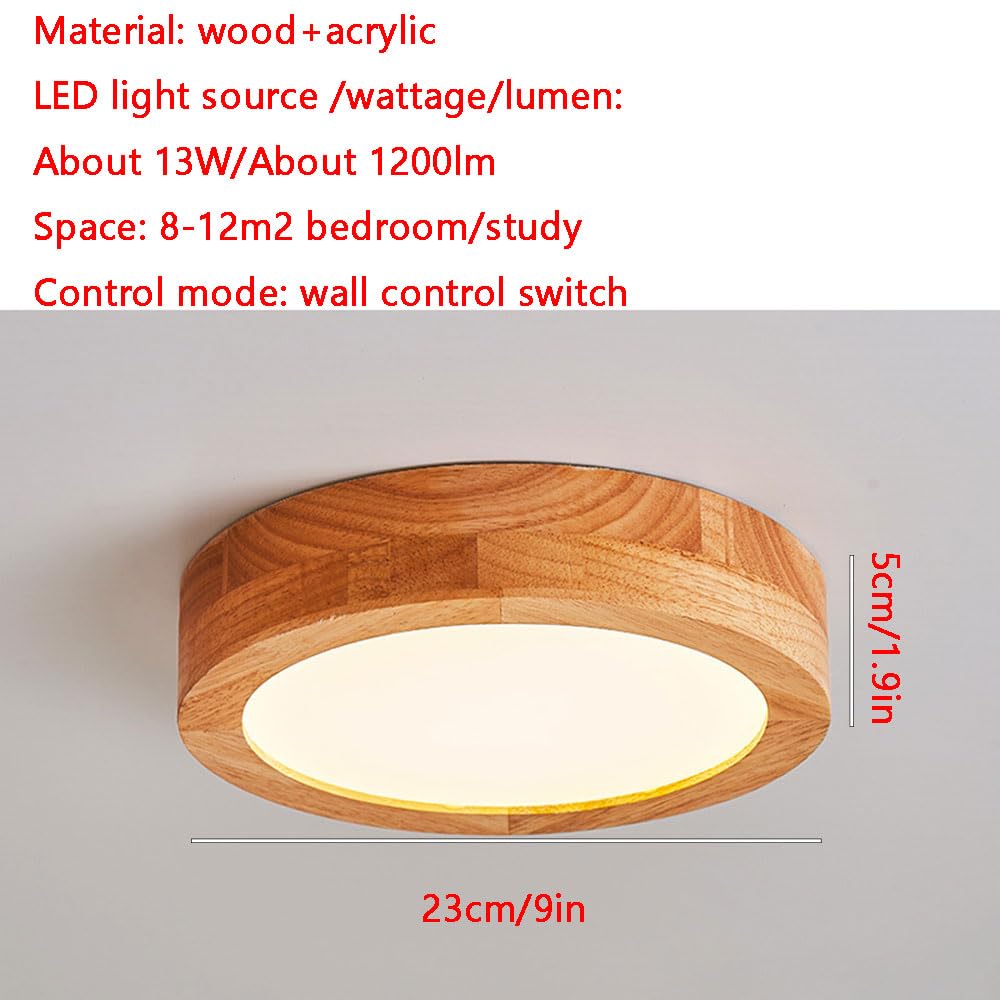 Lampa sufitowa 13 W w stylu japońskim drewniana blisko mnie Energooszczędna lampa wpuszczana LED o zmiennej intensywności dekoracyjna lampa sufitowa nadaje się do przedpokoju łazienkowego