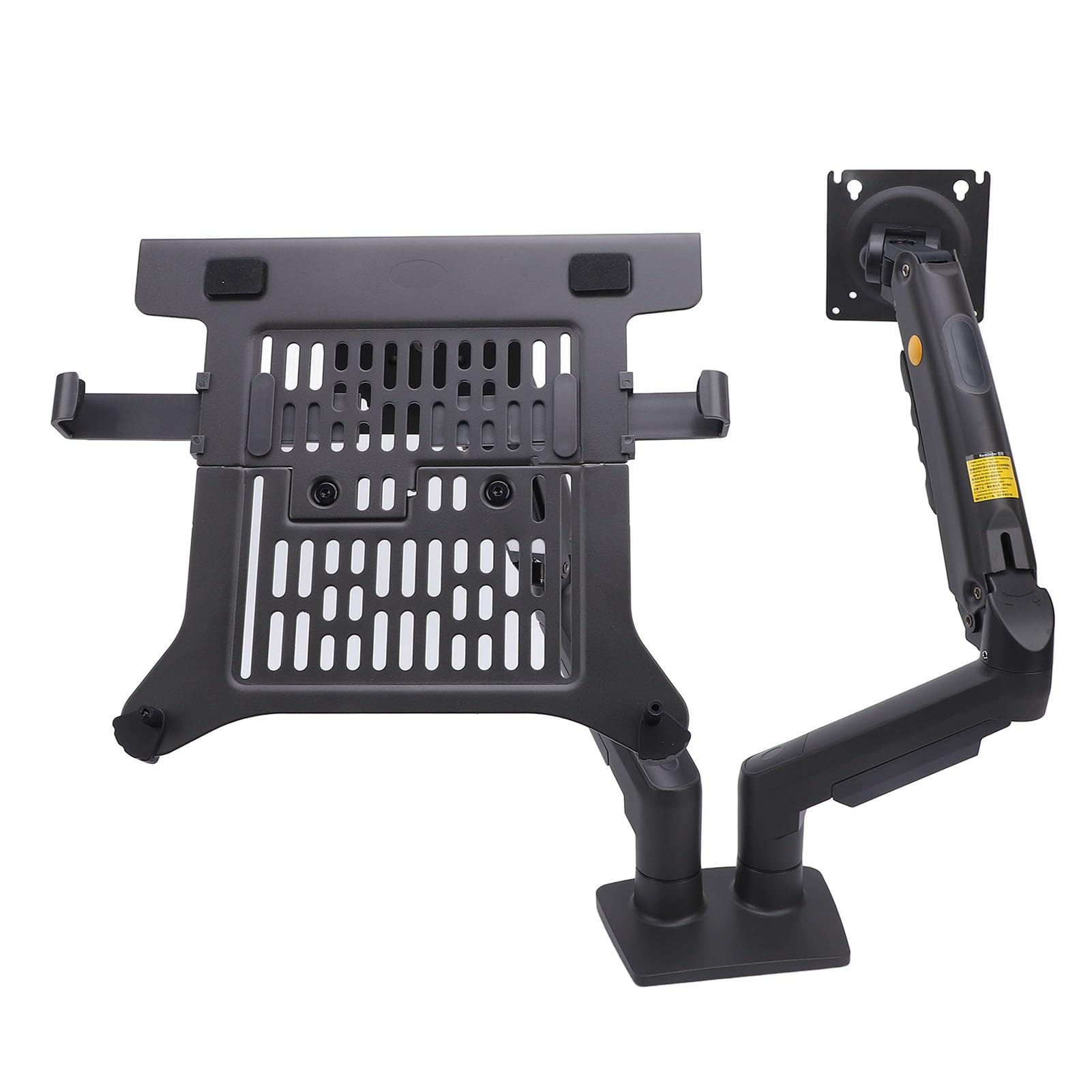 ASHATA Supporto per display e laptop, regolabile 2 in 1, supporto combinato per display da 17-30 pollici da 10 a 17 pollici, supporto da scrivania singolo carico 2-9 kg, fori di montaggio VESA