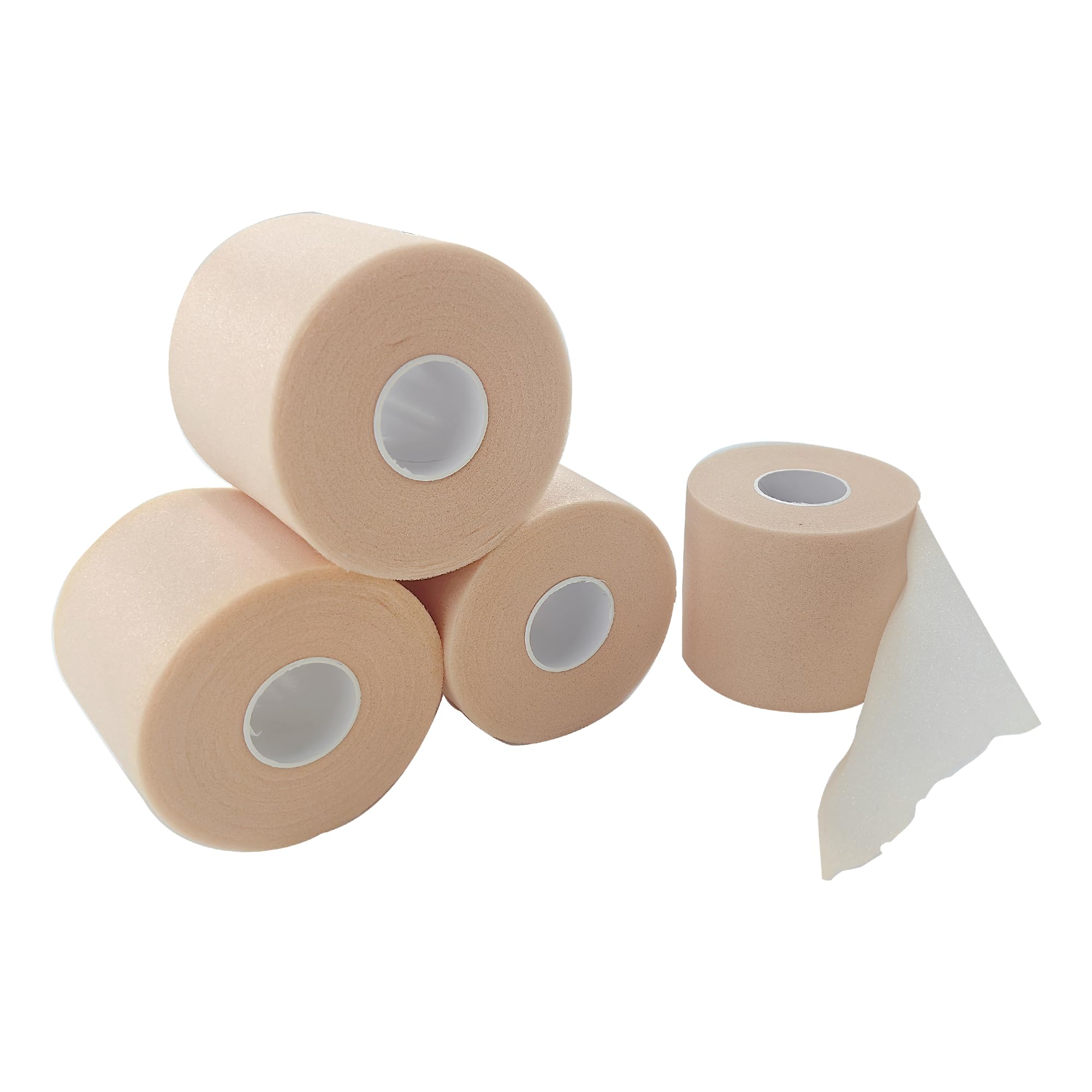 Pre-Bandage de Protection - Lot de 4 Rouleaux - Mousse Underwrap Athlétique pour Chevilles, Poignets, Genoux - 7 cm x 27 m - Adhésif Peau Doux et Facile à Retirer - Pour Sport et Fitness