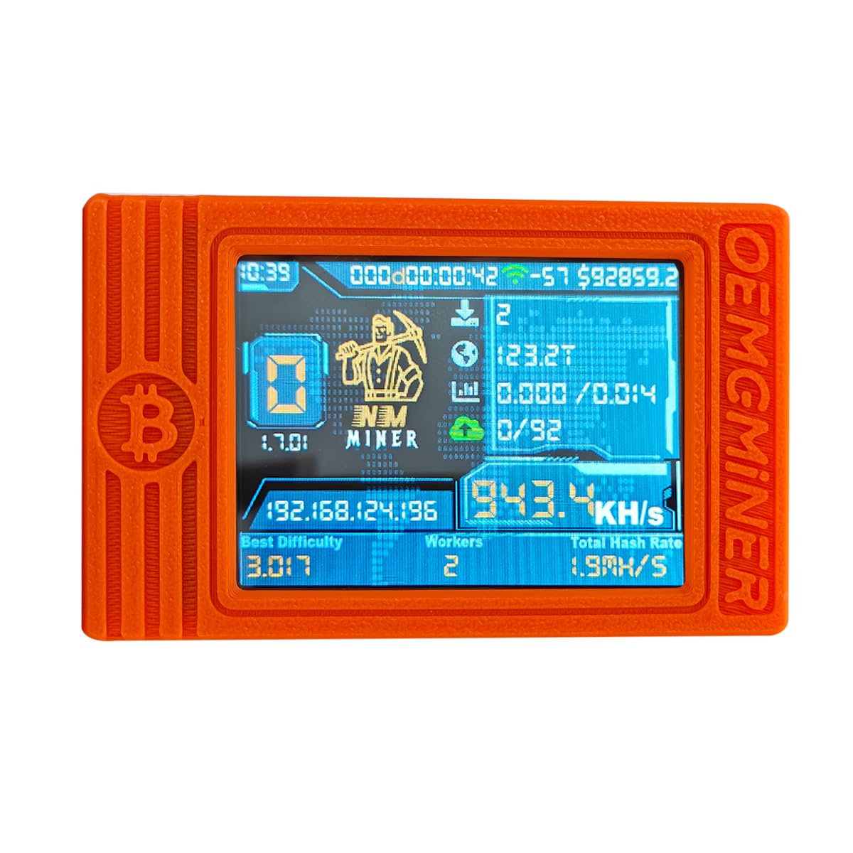 Oneshot Miner NerdMiner V2 MAX Solo Bitcoin Miner - 930KH/s Hash Rate, 1.5W  Power, 3 Solo Miner