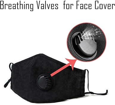 WedDecor Round Activated Carbon Protective Filters Accessories Anti-Pollution Dust mask valve Face mask Cover Mouth Filters with 7 Exhaust Values for Running, Cycling & Other Activities (Black) 10 Pcs