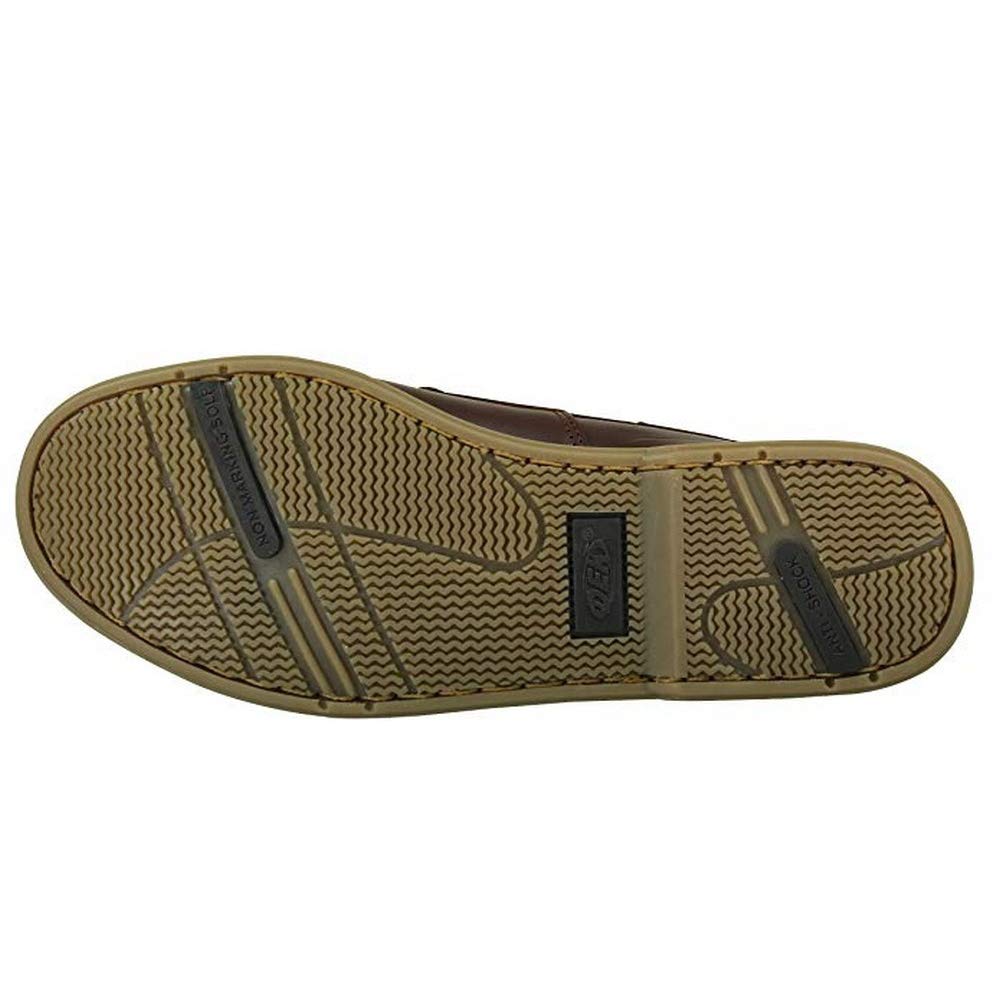 Dek Scarpe da barca in pelle marrone navy con lacci per Uomo